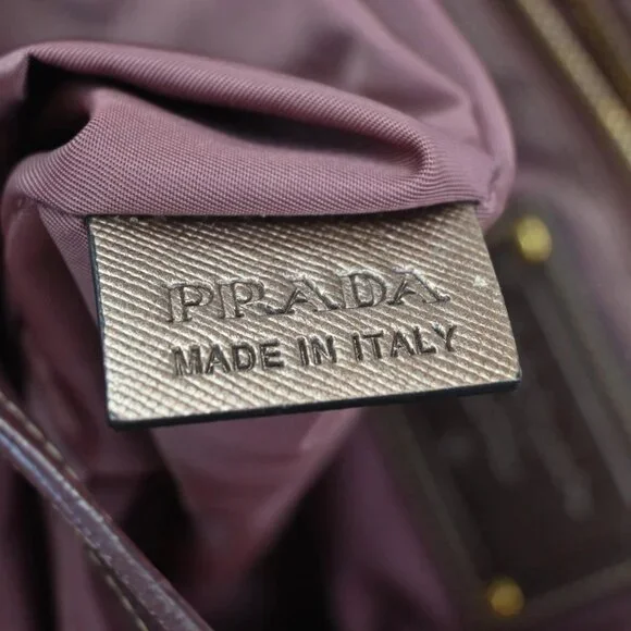 PRADA Logo Tote Shoulder Tote Bag Nylon Saffiano Leather Pink Red GHW 88KC483 - Picture 12 of 15